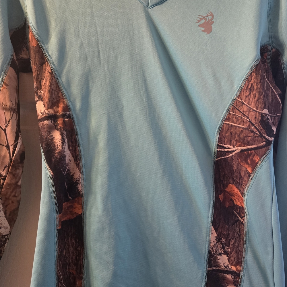 Legendary Whitetails Women's Long Sleeve Tee - Blue and Brown